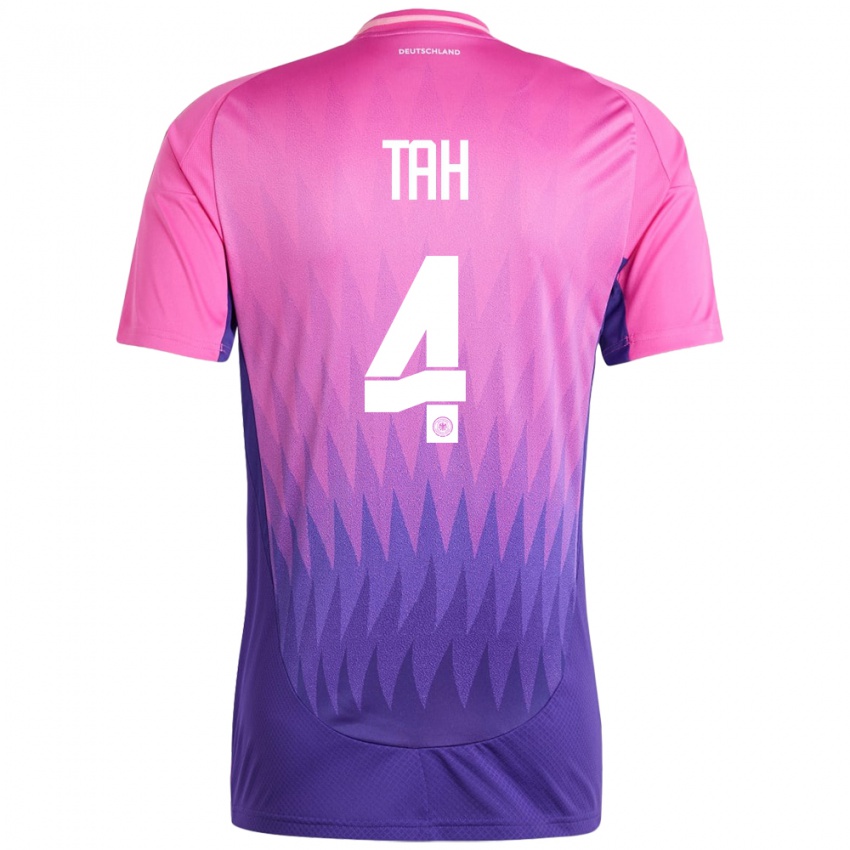 Hombre Camiseta Alemania Jonathan Tah #4 Rosado Morado 2ª Equipación 24-26 La Camisa Argentina