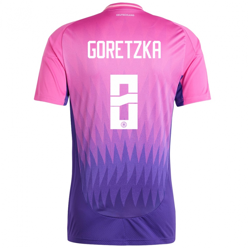 Hombre Camiseta Alemania Leon Goretzka #8 Rosado Morado 2ª Equipación 24-26 La Camisa Argentina