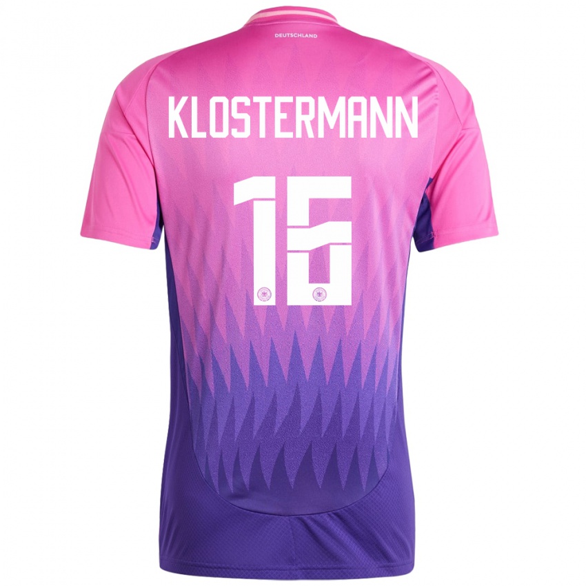 Hombre Camiseta Alemania Lukas Klostermann #16 Rosado Morado 2ª Equipación 24-26 La Camisa Argentina