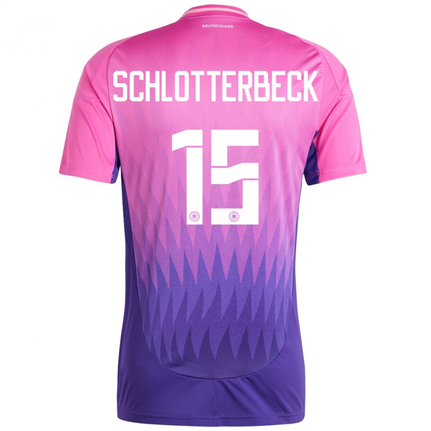 Hombre Camiseta Alemania Nico Schlotterbeck #15 Rosado Morado 2ª Equipación 24-26 La Camisa Argentina