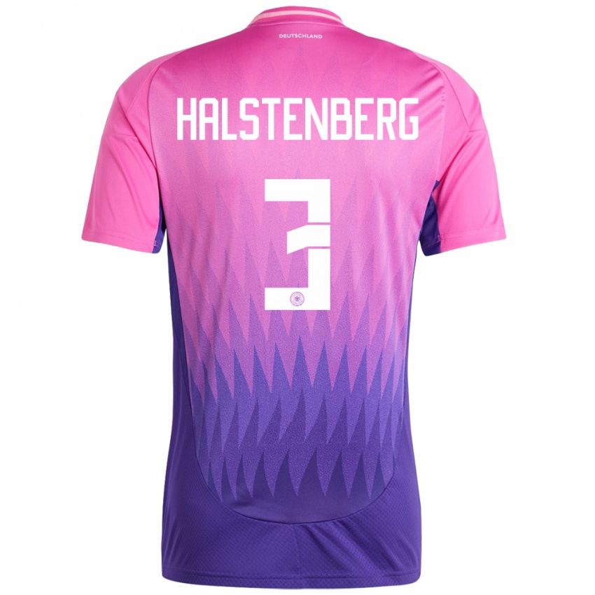 Hombre Camiseta Alemania Marcel Halstenberg #3 Rosado Morado 2ª Equipación 24-26 La Camisa Argentina