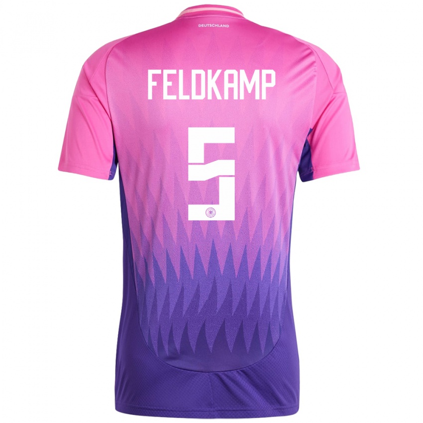 Hombre Camiseta Alemania Jana Feldkamp #5 Rosado Morado 2ª Equipación 24-26 La Camisa Argentina