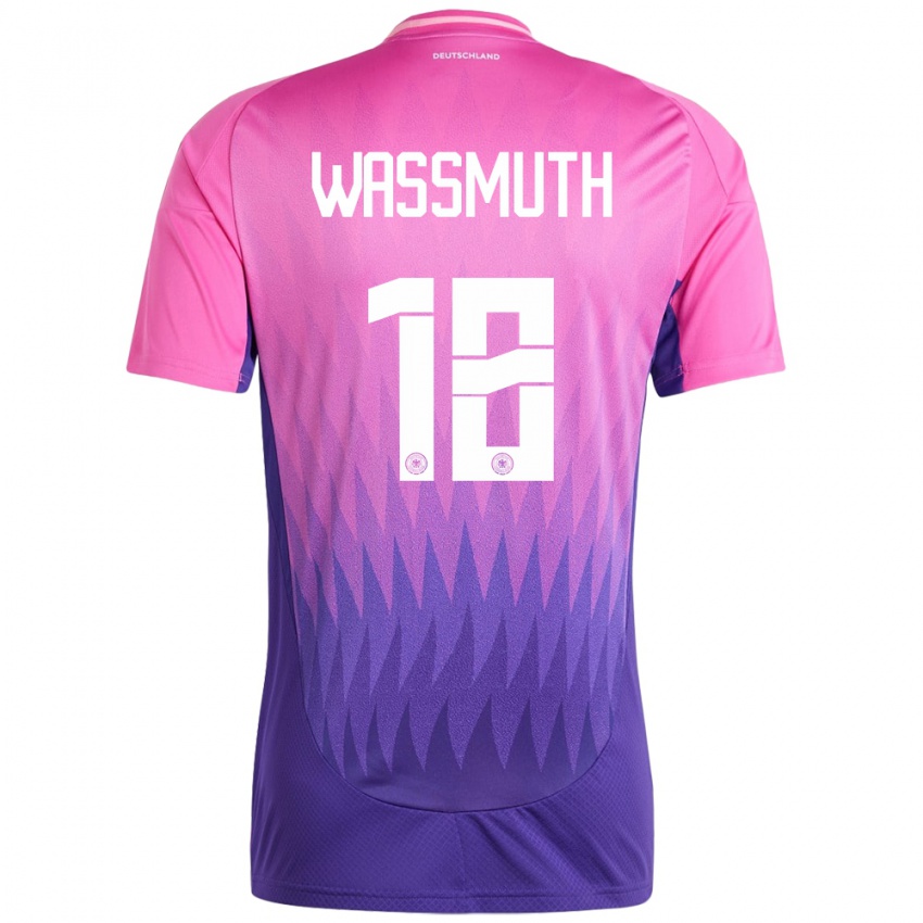 Hombre Camiseta Alemania Tabea Wabmuth #18 Rosado Morado 2ª Equipación 24-26 La Camisa Argentina