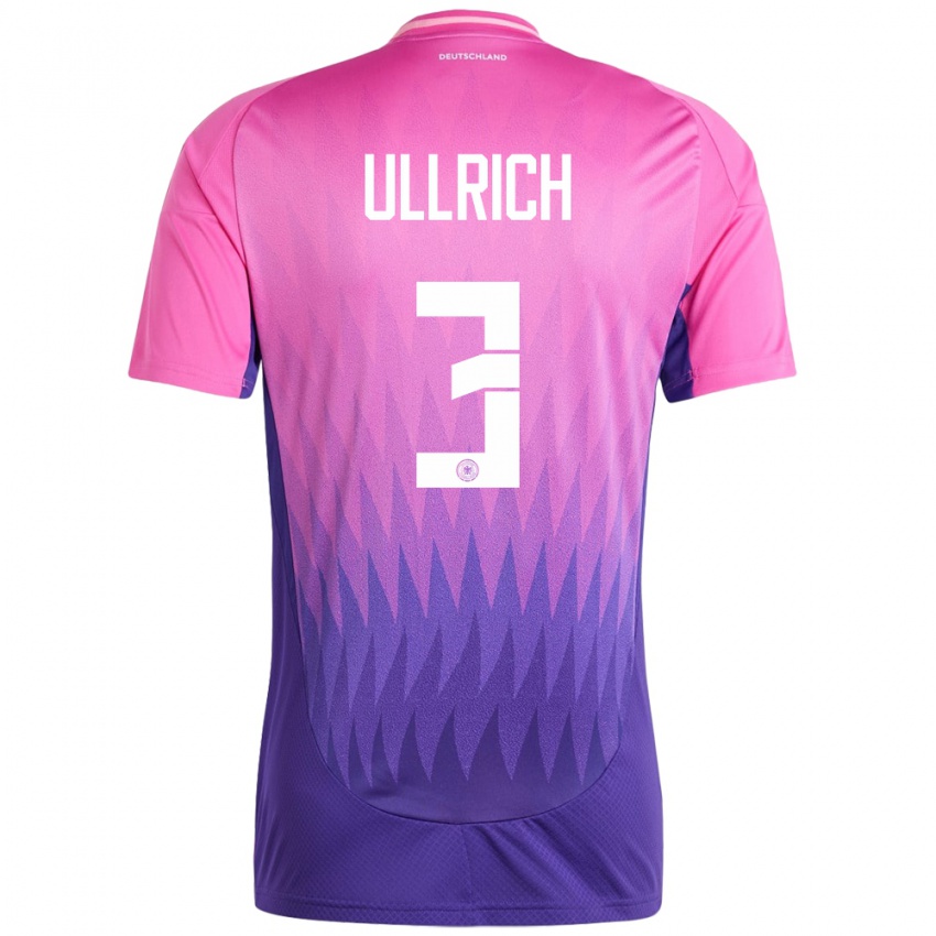 Hombre Camiseta Alemania Lukas Ullrich #3 Rosado Morado 2ª Equipación 24-26 La Camisa Argentina