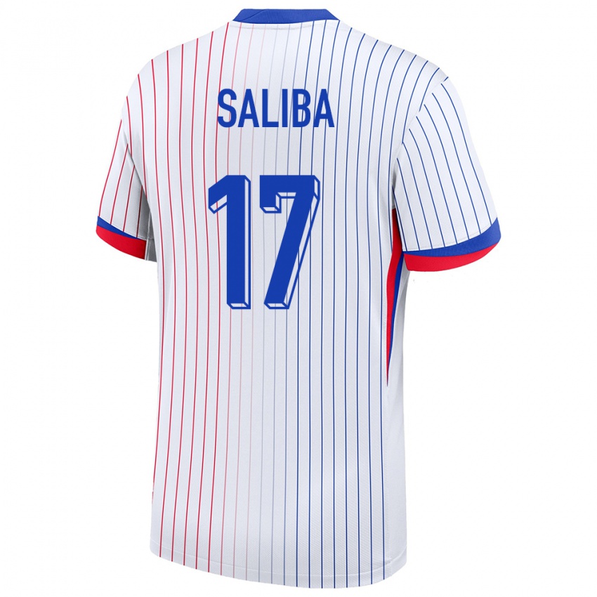 Hombre Camiseta Francia William Saliba #17 Blanco 2ª Equipación 24-26 La Camisa Argentina