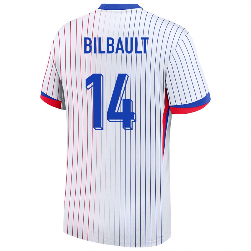 Hombre Camiseta Francia Charlotte Bilbault #14 Blanco 2ª Equipación 24-26 La Camisa Argentina