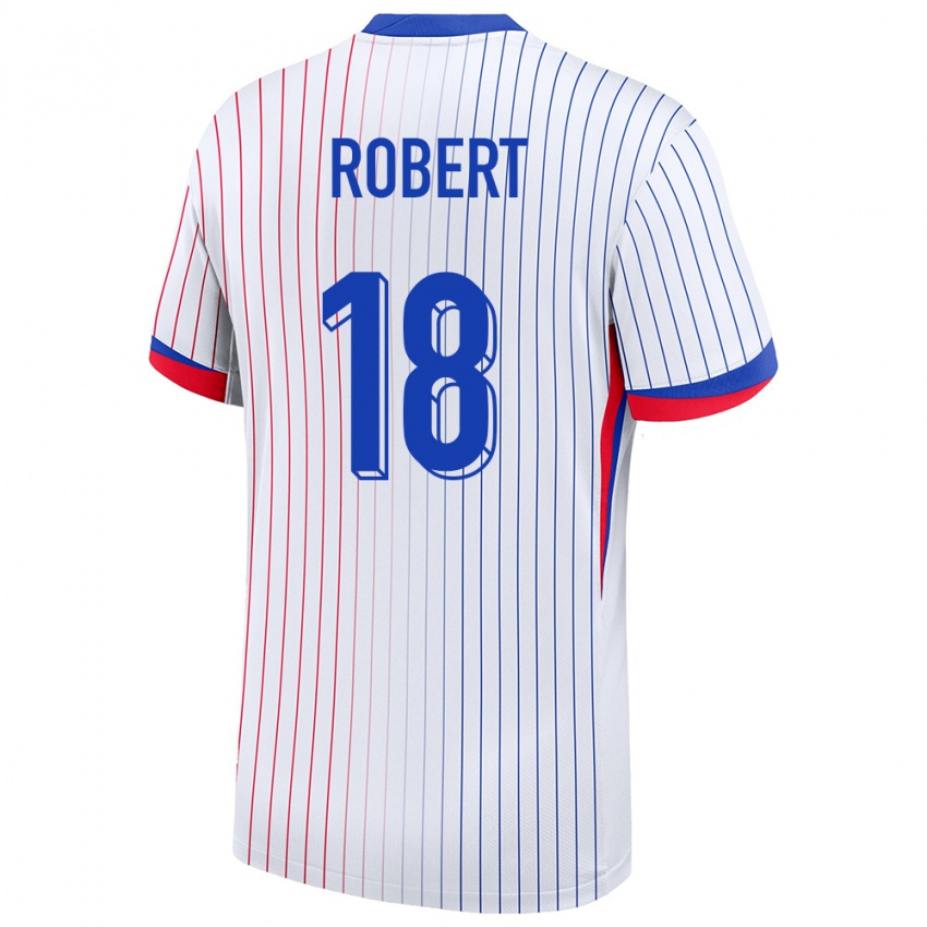 Hombre Camiseta Francia Faustine Robert #18 Blanco 2ª Equipación 24-26 La Camisa Argentina