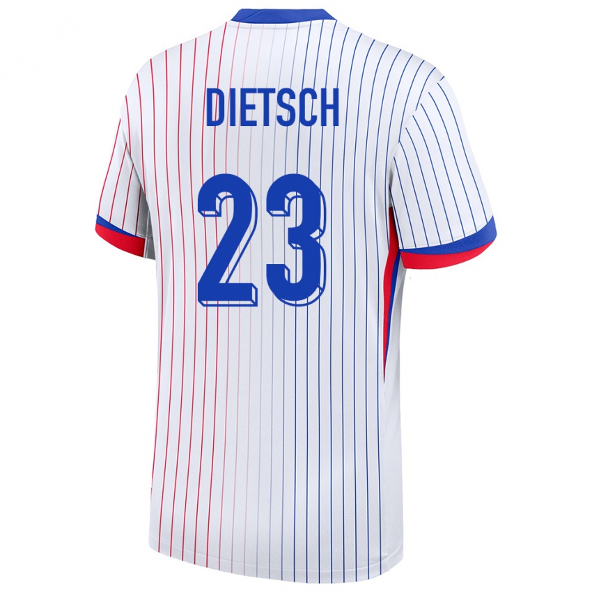 Hombre Camiseta Francia Guillaume Dietsch #23 Blanco 2ª Equipación 24-26 La Camisa Argentina