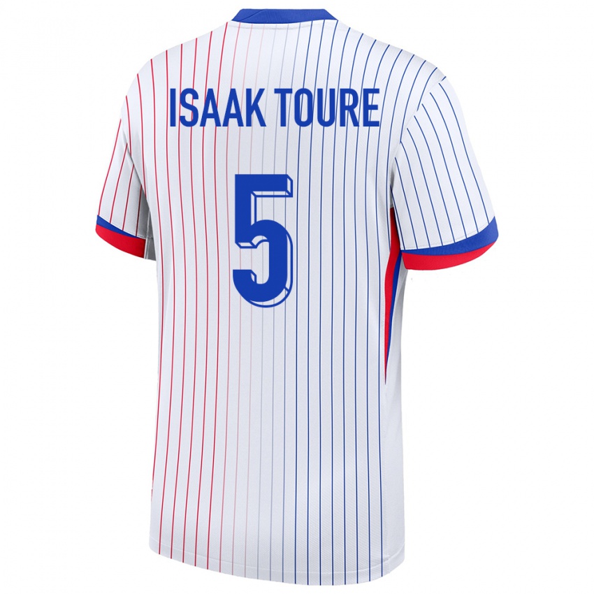 Hombre Camiseta Francia Souleymane Isaak Toure #5 Blanco 2ª Equipación 24-26 La Camisa Argentina