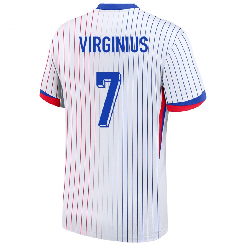 Hombre Camiseta Francia Alan Virginius #7 Blanco 2ª Equipación 24-26 La Camisa Argentina