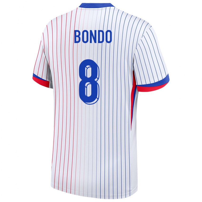 Hombre Camiseta Francia Warren Bondo #8 Blanco 2ª Equipación 24-26 La Camisa Argentina