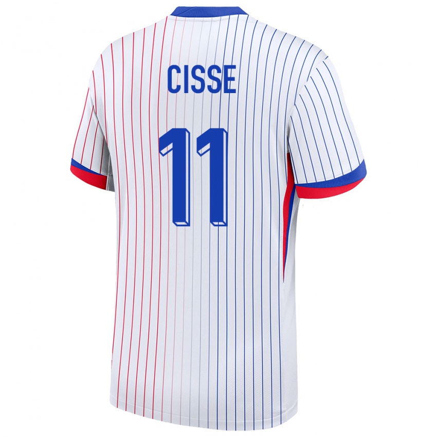 Hombre Camiseta Francia Lamine Cisse #11 Blanco 2ª Equipación 24-26 La Camisa Argentina