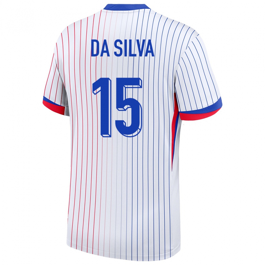 Hombre Camiseta Francia Florent Da Silva #15 Blanco 2ª Equipación 24-26 La Camisa Argentina