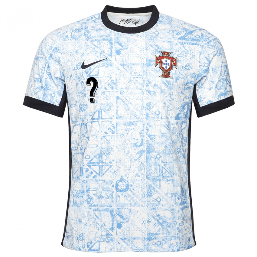 Hombre Camiseta Portugal Su Nombre #0 Crema Azul 2ª Equipación 24-26 La Camisa Argentina