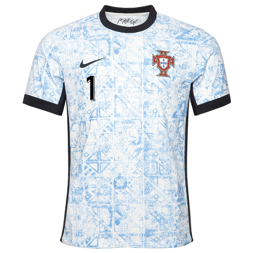 Hombre Camiseta Portugal Celton Biai #1 Crema Azul 2ª Equipación 24-26 La Camisa Argentina