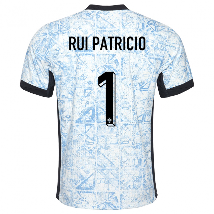 Hombre Camiseta Portugal Rui Patricio #1 Crema Azul 2ª Equipación 24-26 La Camisa Argentina