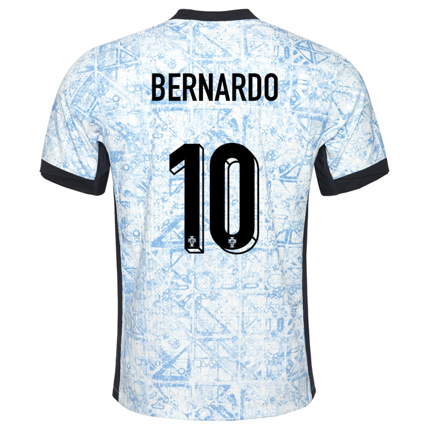 Hombre Camiseta Portugal Bernardo Silva #10 Crema Azul 2ª Equipación 24-26 La Camisa Argentina