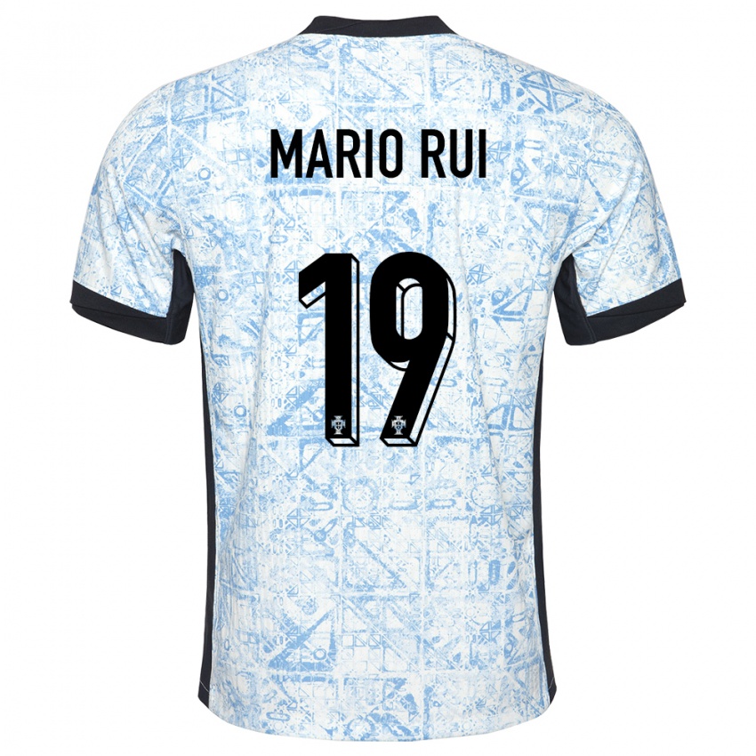 Hombre Camiseta Portugal Mario Rui #19 Crema Azul 2ª Equipación 24-26 La Camisa Argentina