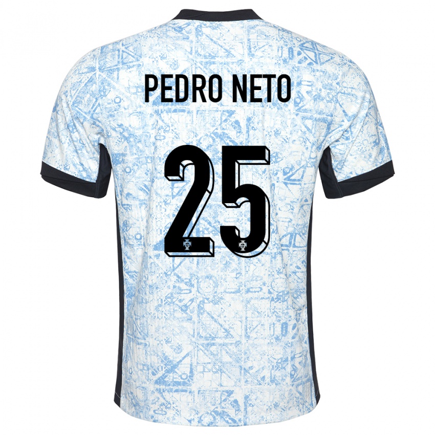 Hombre Camiseta Portugal Pedro Neto #25 Crema Azul 2ª Equipación 24-26 La Camisa Argentina