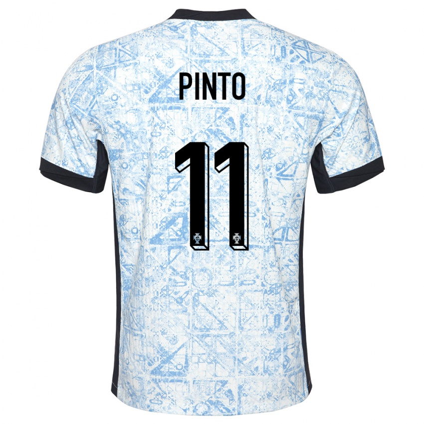 Hombre Camiseta Portugal Tatiana Pinto #11 Crema Azul 2ª Equipación 24-26 La Camisa Argentina