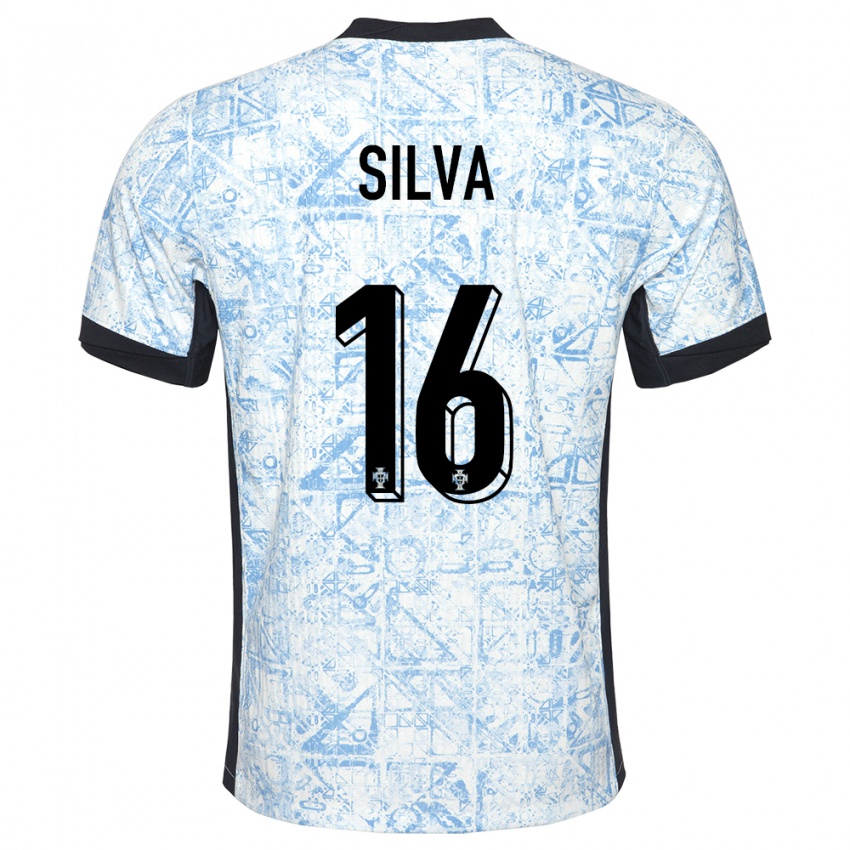 Hombre Camiseta Portugal Diana Silva #16 Crema Azul 2ª Equipación 24-26 La Camisa Argentina