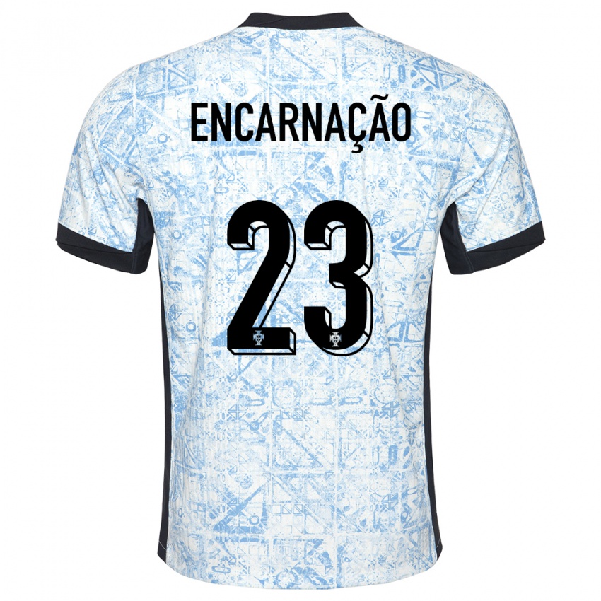 Hombre Camiseta Portugal Telma Encarnacao #23 Crema Azul 2ª Equipación 24-26 La Camisa Argentina