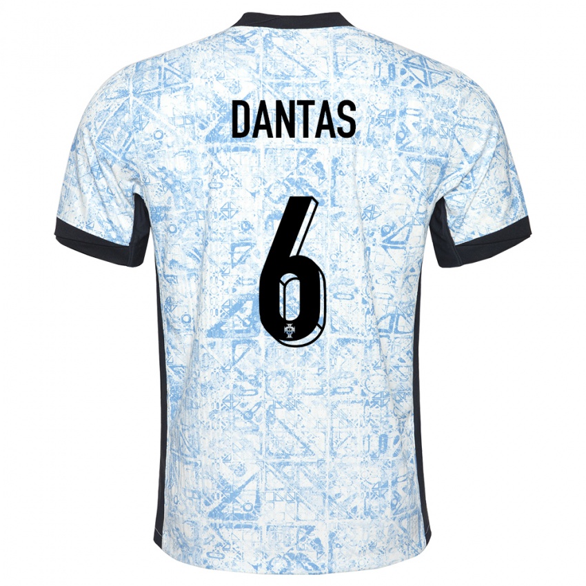 Hombre Camiseta Portugal Tiago Dantas #6 Crema Azul 2ª Equipación 24-26 La Camisa Argentina