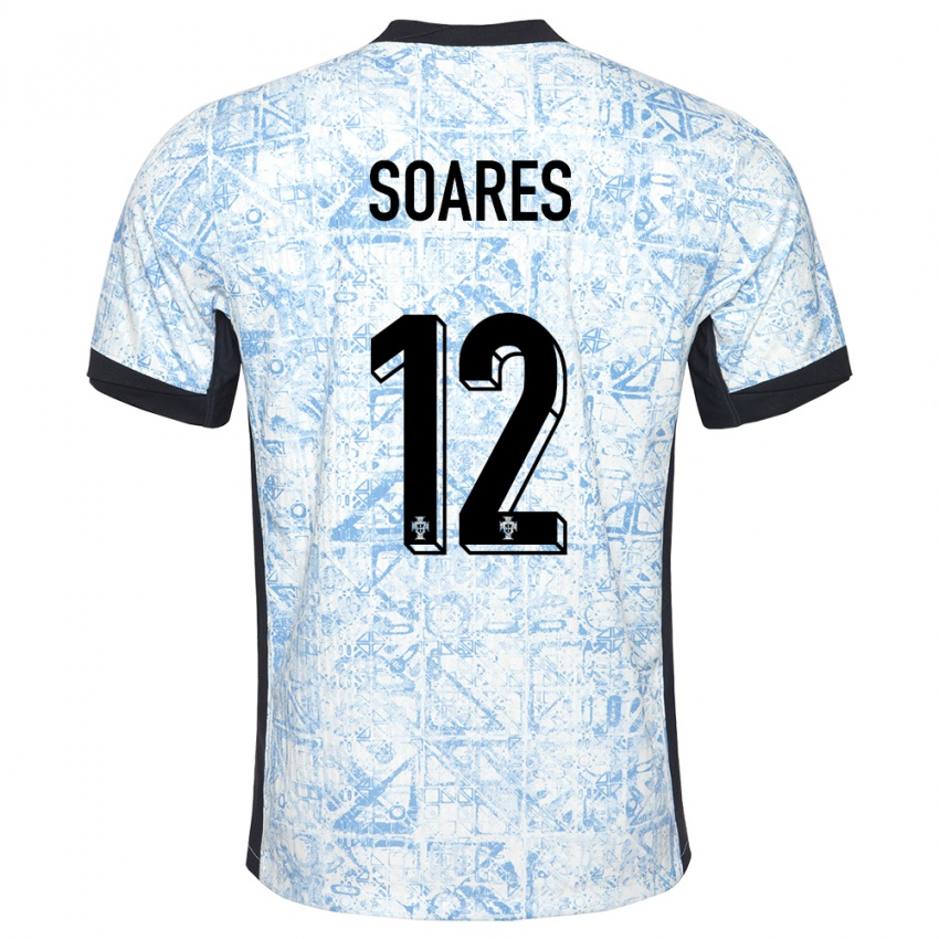 Hombre Camiseta Portugal Samuel Soares #12 Crema Azul 2ª Equipación 24-26 La Camisa Argentina