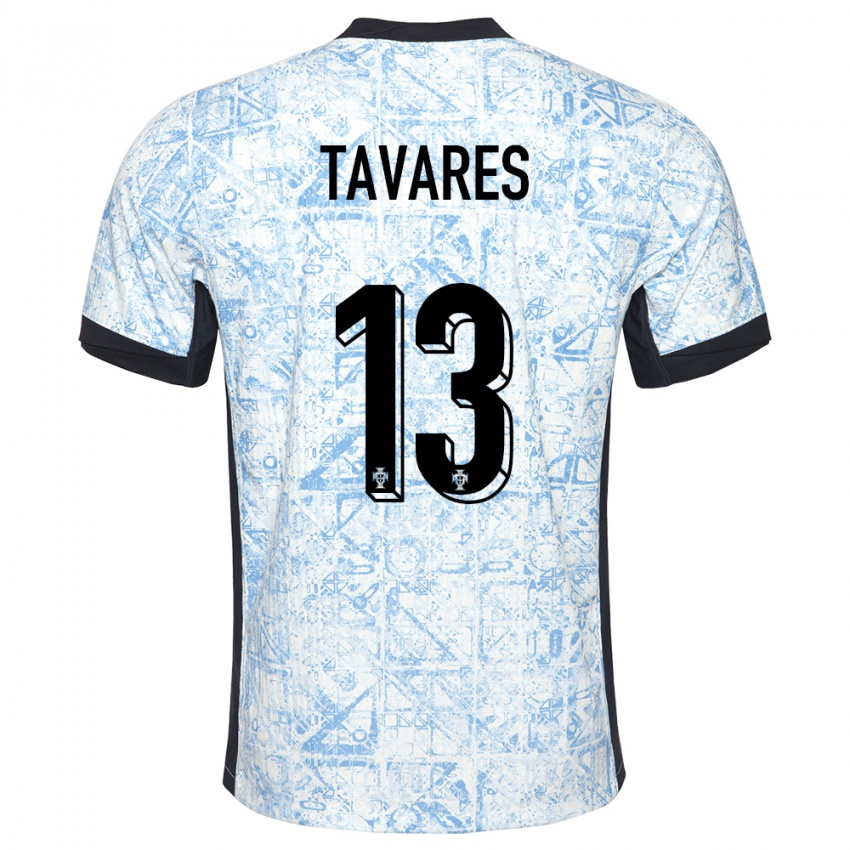 Hombre Camiseta Portugal Nuno Tavares #13 Crema Azul 2ª Equipación 24-26 La Camisa Argentina