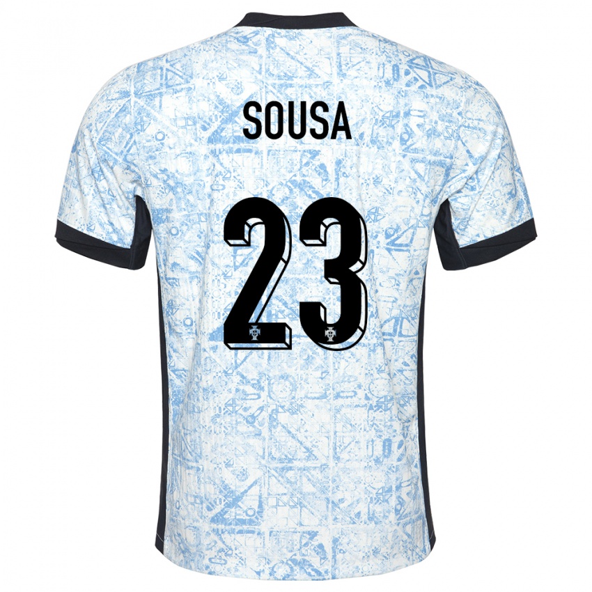 Hombre Camiseta Portugal Afonso Sousa #23 Crema Azul 2ª Equipación 24-26 La Camisa Argentina