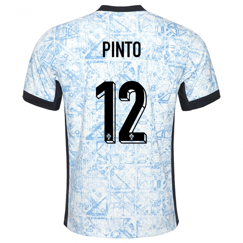 Hombre Camiseta Portugal Diogo Pinto #12 Crema Azul 2ª Equipación 24-26 La Camisa Argentina