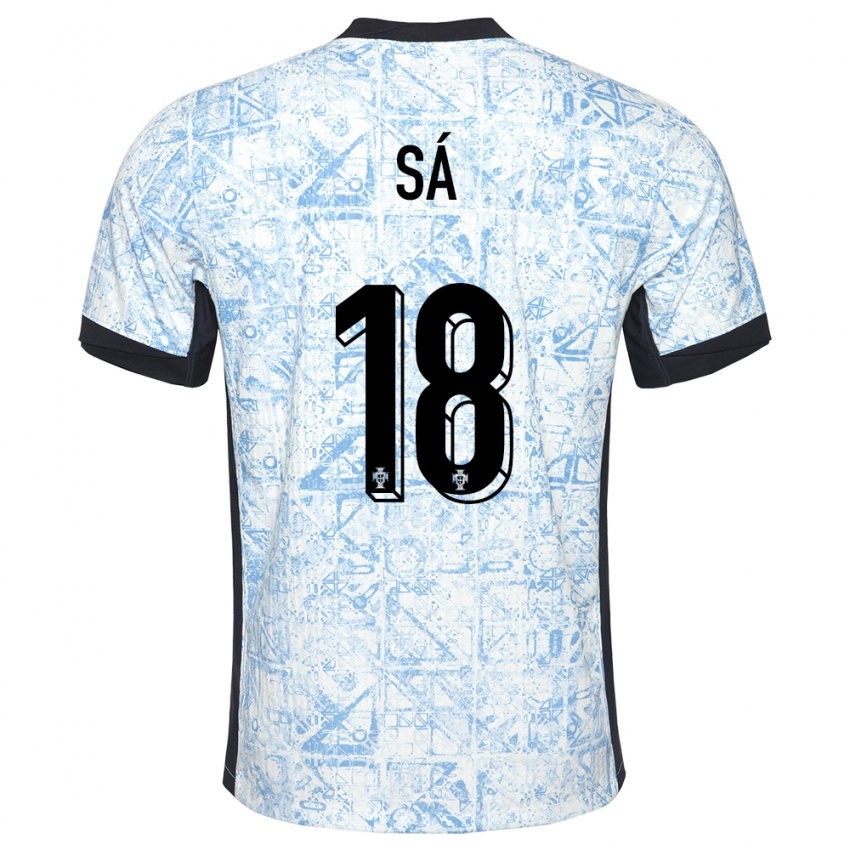 Hombre Camiseta Portugal Gustavo Sa #18 Crema Azul 2ª Equipación 24-26 La Camisa Argentina