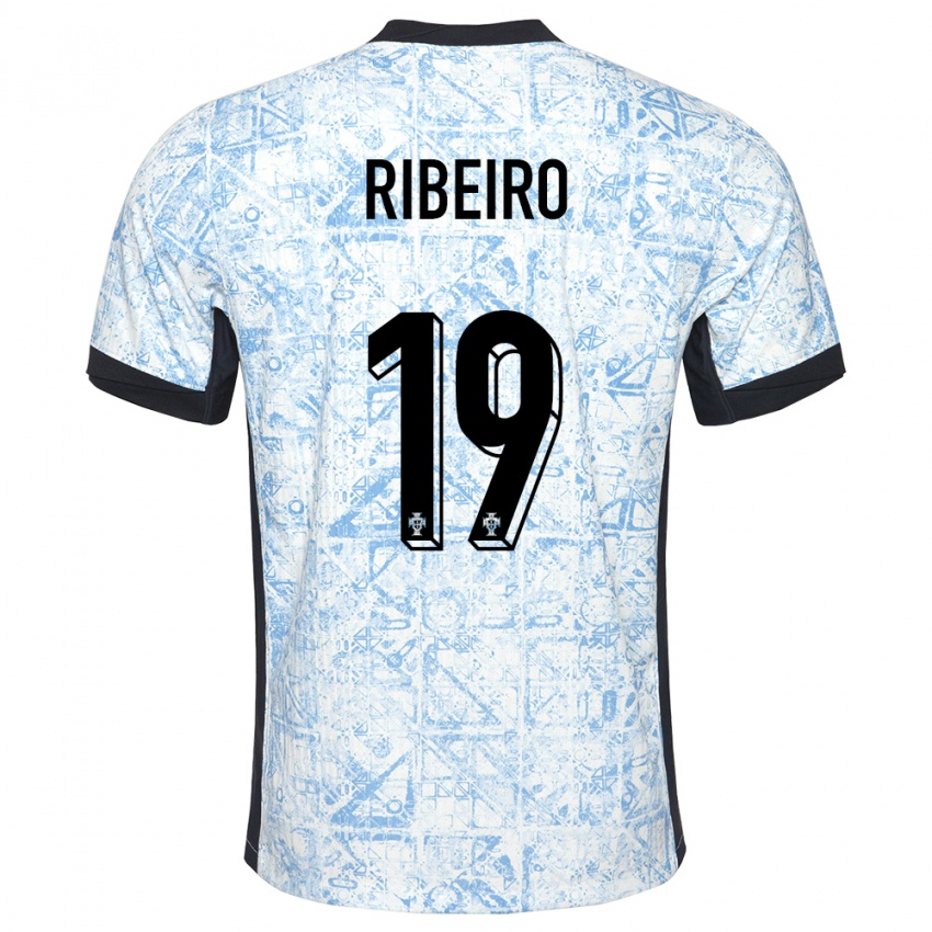 Hombre Camiseta Portugal Rodrigo Ribeiro #19 Crema Azul 2ª Equipación 24-26 La Camisa Argentina