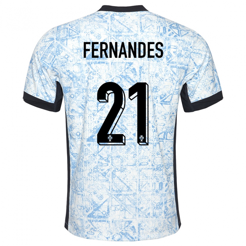 Hombre Camiseta Portugal Mateus Fernandes #21 Crema Azul 2ª Equipación 24-26 La Camisa Argentina