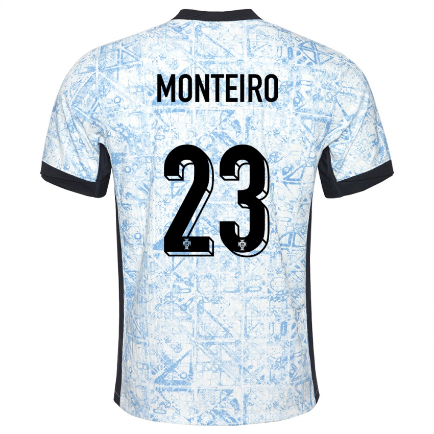 Hombre Camiseta Portugal David Monteiro #23 Crema Azul 2ª Equipación 24-26 La Camisa Argentina