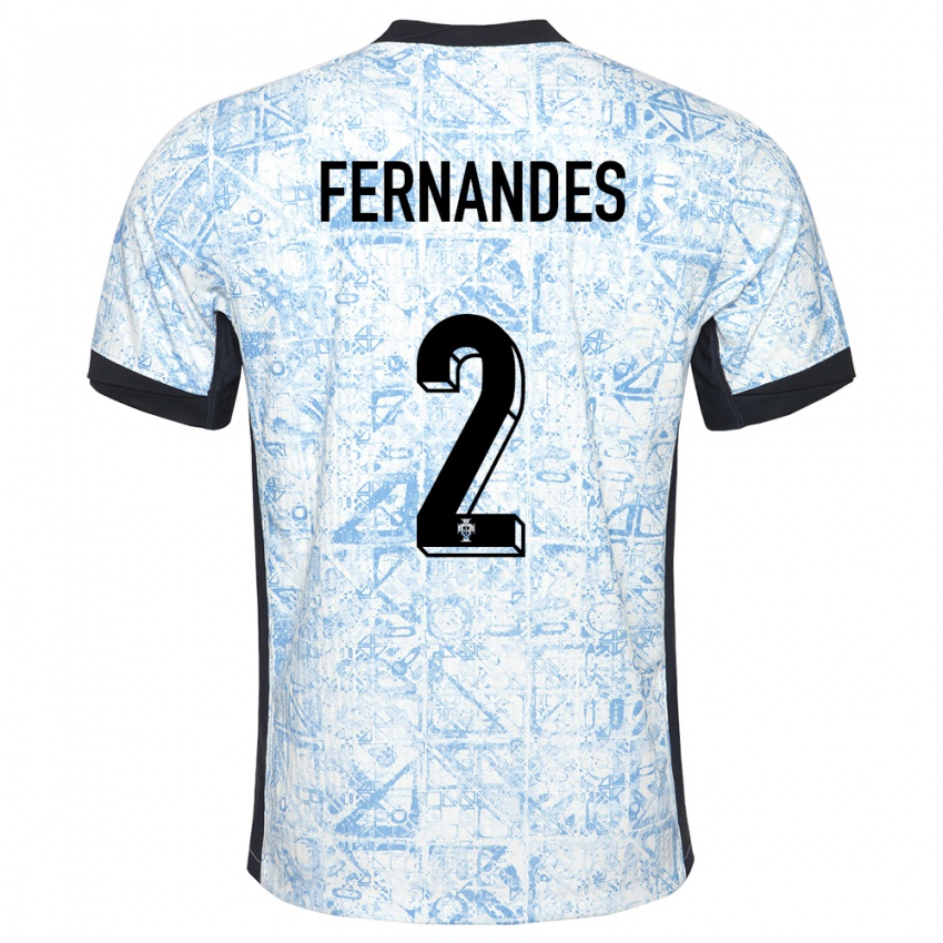 Hombre Camiseta Portugal Martim Fernandes #2 Crema Azul 2ª Equipación 24-26 La Camisa Argentina