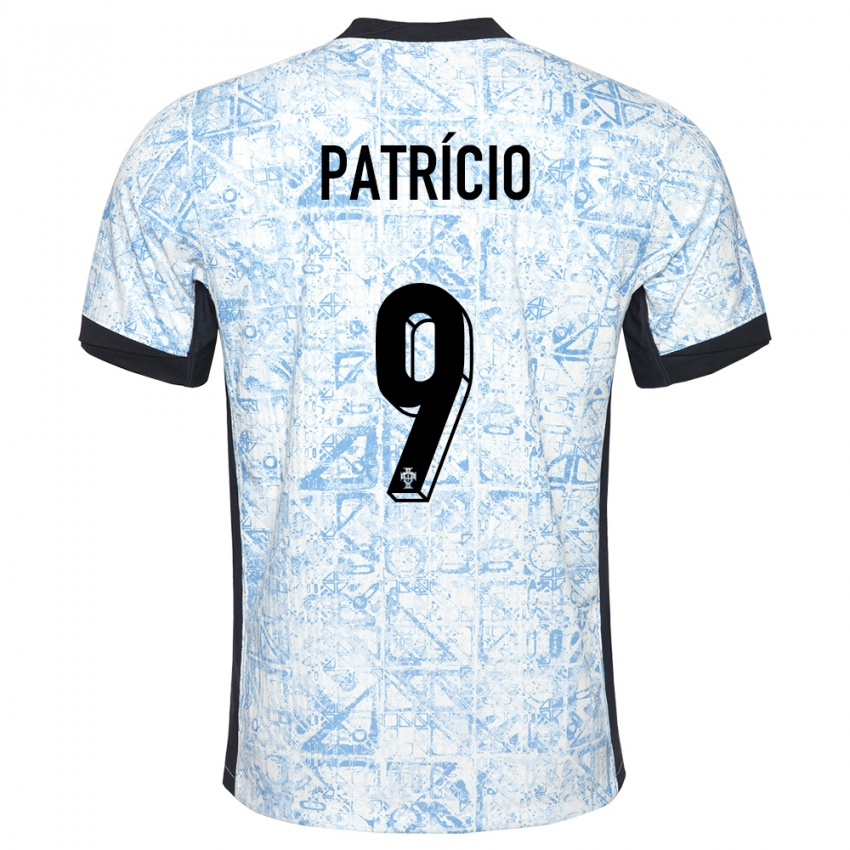 Hombre Camiseta Portugal Nuno Patricio #9 Crema Azul 2ª Equipación 24-26 La Camisa Argentina