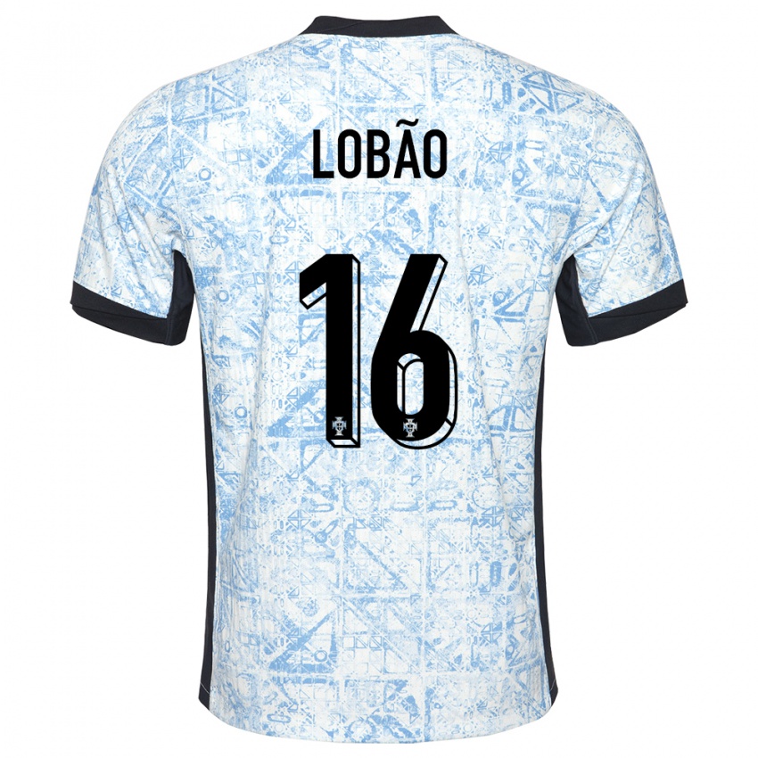 Hombre Camiseta Portugal Diogo Lobao #16 Crema Azul 2ª Equipación 24-26 La Camisa Argentina