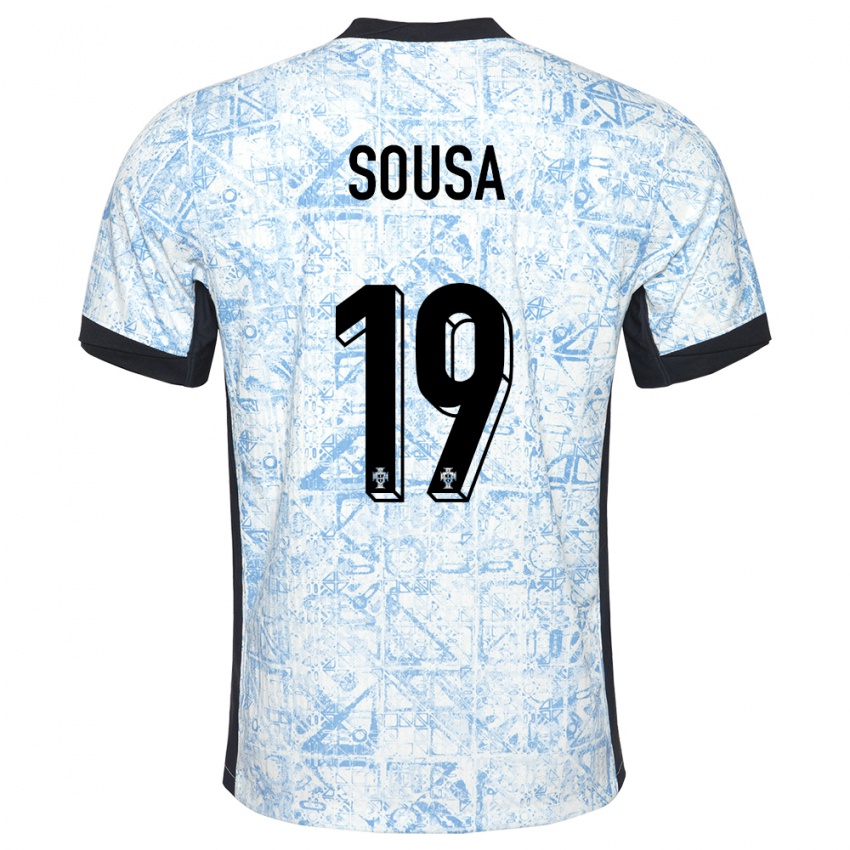 Hombre Camiseta Portugal Goncalo Sousa #19 Crema Azul 2ª Equipación 24-26 La Camisa Argentina