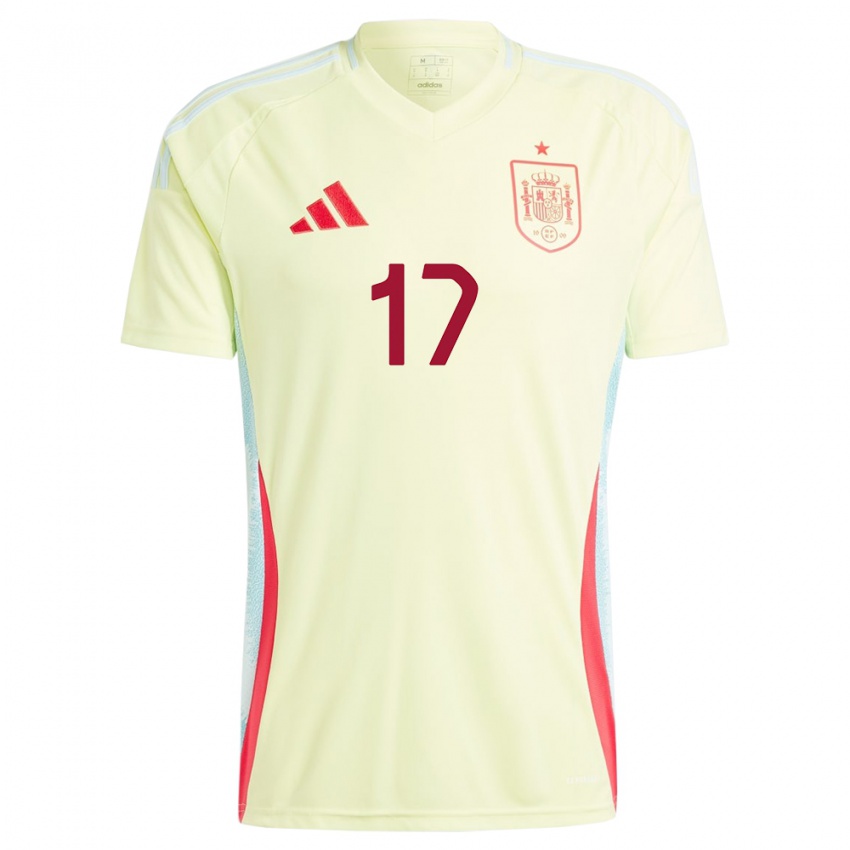 Hombre Camiseta España Marcos Alonso #17 Amarillo 2ª Equipación 24-26 La Camisa Argentina