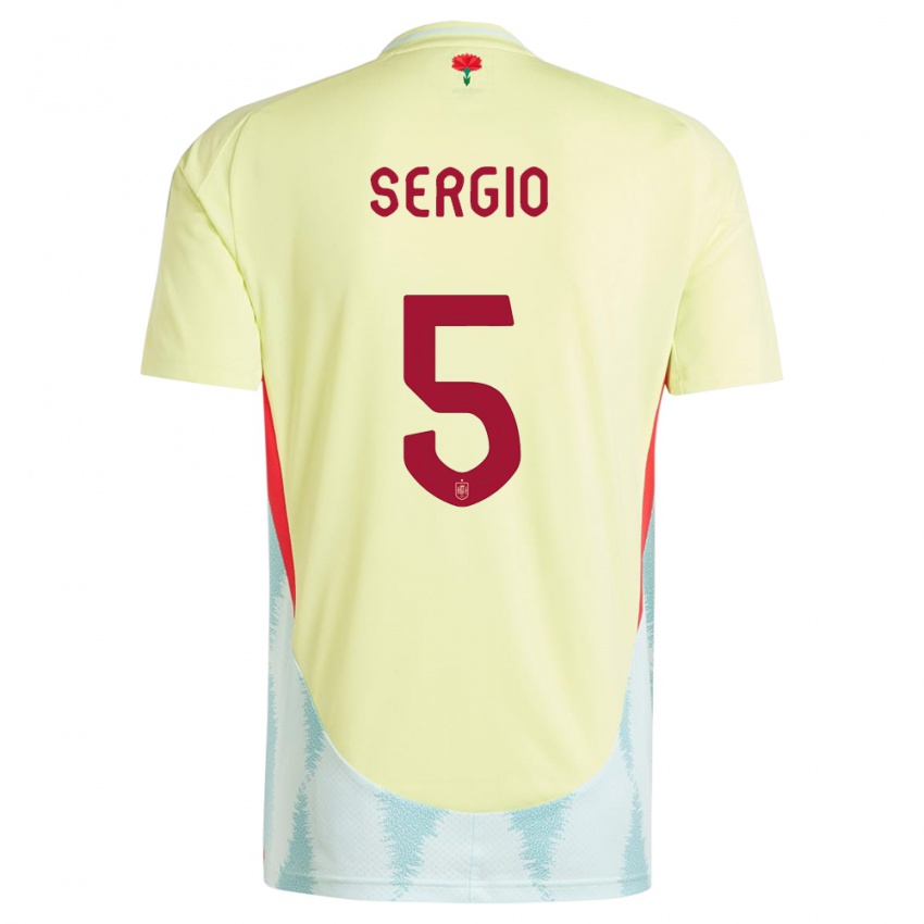 Hombre Camiseta España Sergio Busquets #5 Amarillo 2ª Equipación 24-26 La Camisa Argentina