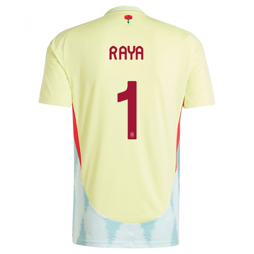 Hombre Camiseta España David Raya #1 Amarillo 2ª Equipación 24-26 La Camisa Argentina