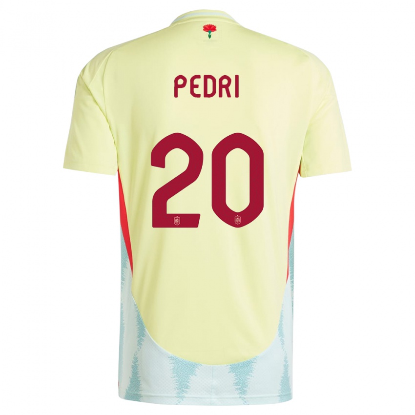 Hombre Camiseta España Pedri #20 Amarillo 2ª Equipación 24-26 La Camisa Argentina