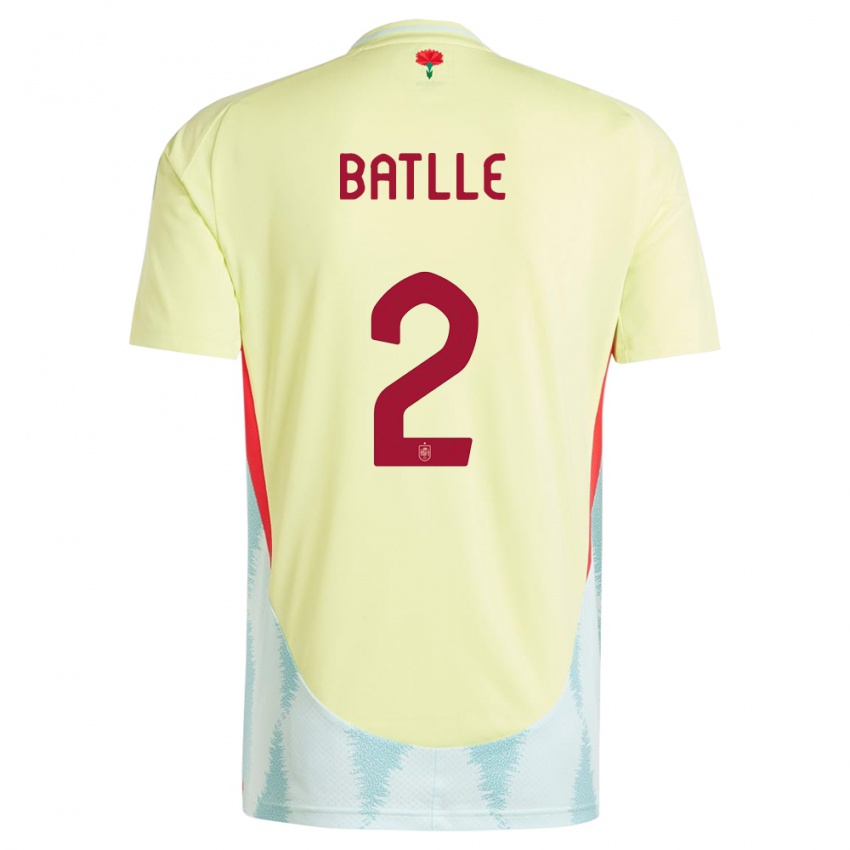 Hombre Camiseta España Ona Batlle #2 Amarillo 2ª Equipación 24-26 La Camisa Argentina