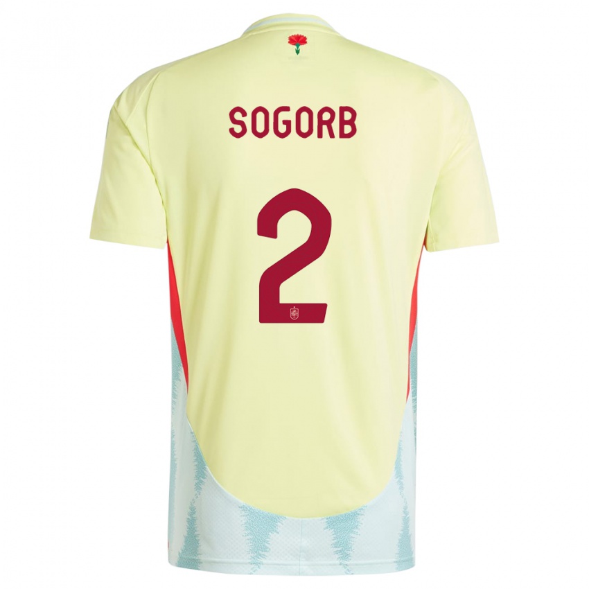 Hombre Camiseta España Carles Sogorb #2 Amarillo 2ª Equipación 24-26 La Camisa Argentina