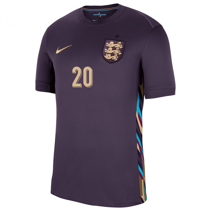 Hombre Camiseta Inglaterra Angel Gomes #20 Pasa Oscura 2ª Equipación 24-26 La Camisa Argentina