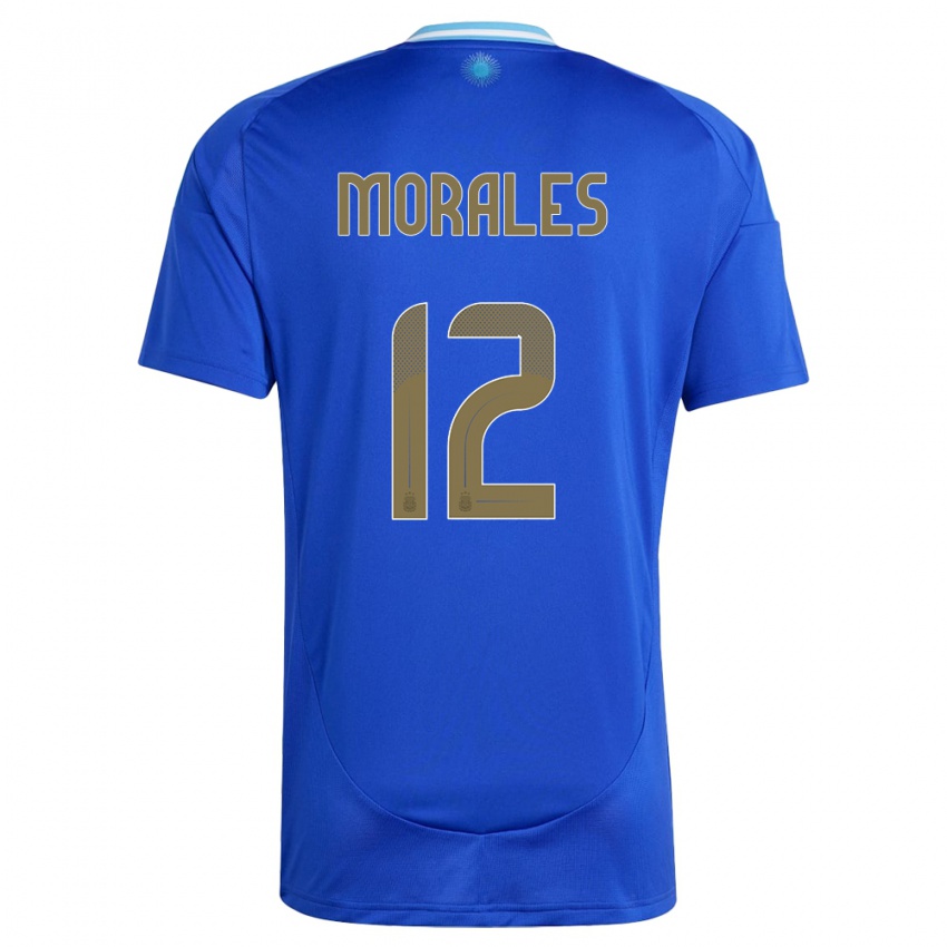 Hombre Camiseta Argentina Lautaro Morales #12 Azul 2ª Equipación 24-26 La Camisa Argentina