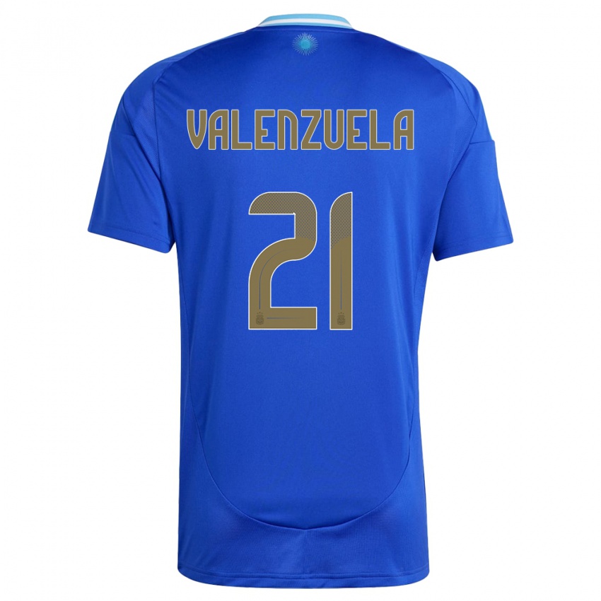 Hombre Camiseta Argentina Fernando Valenzuela #21 Azul 2ª Equipación 24-26 La Camisa Argentina