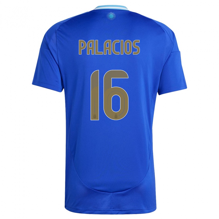 Hombre Camiseta Argentina Tomas Palacios #16 Azul 2ª Equipación 24-26 La Camisa Argentina