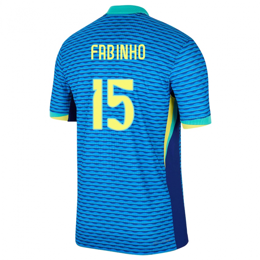 Hombre Camiseta Brasil Fabinho #15 Azul 2ª Equipación 24-26 La Camisa Argentina